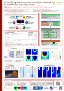 Conference poster: An OpenFOAM-based open source multiphysics framework for modelling low temperature plasmas, ESCAMPIG 2026.